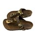 Birkenstock 100% Leather Animal Print Brown Gold Sandals Size EU 37 - photo 4
