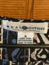 Real Clothes 100% Silk Aztec Or Tribal Print Black Blue White Sleeveless Blouse Size M - photo 3