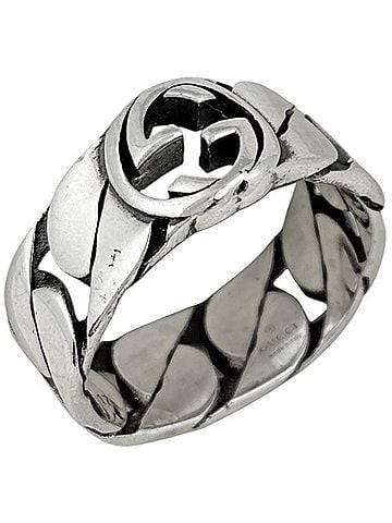 Gucci Gucci Interlocking G Chain Ring, Sterling Silver 925, Silver, Women's (view 1)