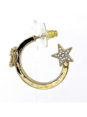 Chanel Chanel earrings, Coco Mark star hoop, GP rhinestone, gold, for women. (view 2)