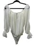 Express 100% Polyester 5% Spandex White Ivory Bodysuit Size S (petite) - photo 1