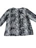 JM Collection Snake Print White Black Silver Long Sleeve T-Shirt Size L - photo 2