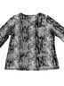 JM Collection Snake Print White Black Silver Long Sleeve T-Shirt Size L - photo 1