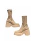 AGL 100% Leather Tan Ivory Boots Size 9 - photo 7