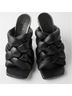 Zara 100% Calf Leather Solid Black Sandals Size EU 36 - photo 3