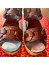 Tory Burch Brown Gold Wedges Size 6 - photo 7