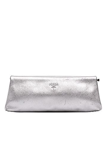 Prada Metallic Saffiano Frame Clutch (view 1)