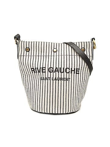 Saint Laurent Striped Canvas Rive Gauche Bucket Bag (view 1)