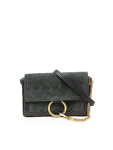 Chloé Small Studded Suede and Calfskin Faye Crossbody (view 1)
