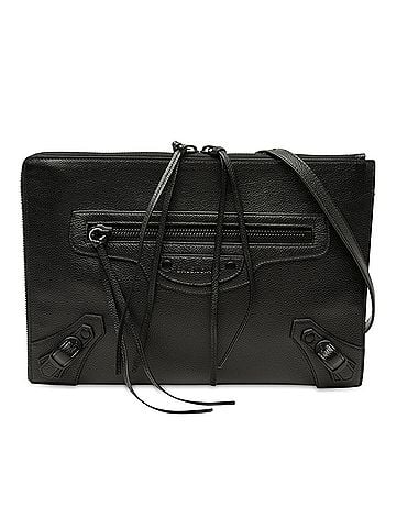 Balenciaga Grained Calfskin Neo Classic Compact Clutch with Strap (view 1)