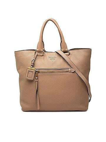 Prada Vitello Daino Front Zip Open Convertible Tote (view 1)