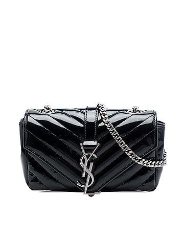Saint Laurent Baby Chevron Patent Classic Monogram Chain Bag (view 1)