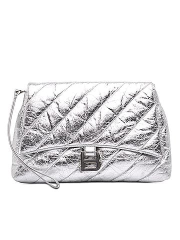 Balenciaga Medium Metallic Calfskin Crush Pochette (view 1)