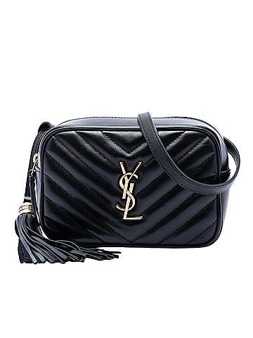 Saint Laurent Mini Matelasse Calfskin Monogram Lou Tassel Camera Bag (view 1)