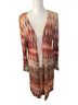 Chico's Design Print Orange Brown Cardigan Size 8 - photo 1