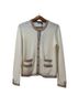 J. McLaughlin 100% Cashmere Solid White Tan Cardigan Size M - photo 1