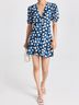 STAUD 65% Rayon 35% Viscose 100% Polyester Floral Blue White Black Cocktail Dress Size 6 - photo 4