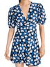 STAUD 65% Rayon 35% Viscose 100% Polyester Floral Blue White Black Cocktail Dress Size 6 - photo 1