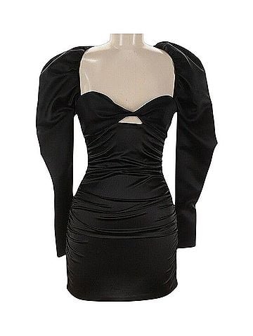 Halpern SS21 Gathered Cutout Ruched Satin Mini Dress Cocktail Dress (view 2)