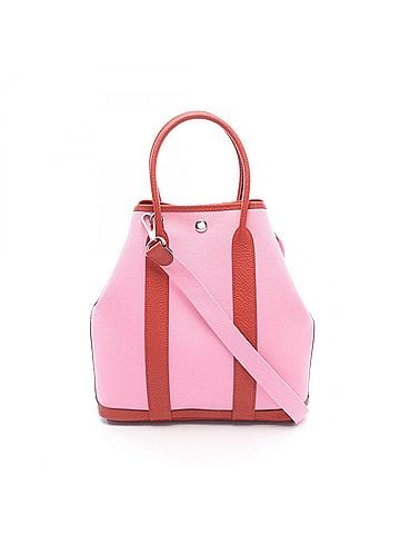 Hermès Hermes Garden File PM 2-Way Tote Bag/Handbag, Canvas, Toile Officier, Country Style, Pink/Red. (view 1)