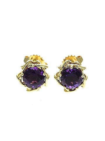 Tiffany & Co. Tiffany Amethyst Earrings Amethyst Yellow Gold (18K) Stud Earrings Gold (view 1)