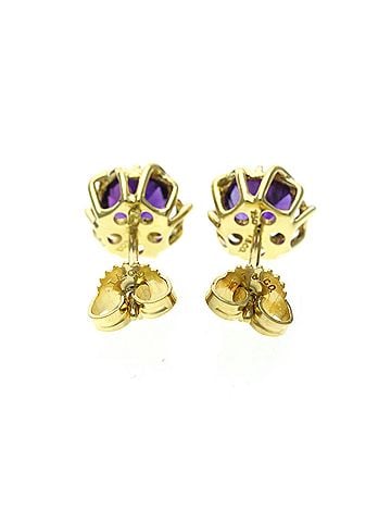 Tiffany & Co. Tiffany Amethyst Earrings Amethyst Yellow Gold (18K) Stud Earrings Gold (view 2)