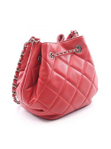 Chanel Chanel Matelassé Shoulder Bag/Handbag, Lambskin Leather, Women's, Red, AS1801 (view 2)