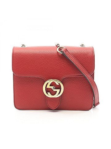 Gucci Gucci Interlocking G Shoulder Bag Handbag Leather Women's Red 510304 (view 1)