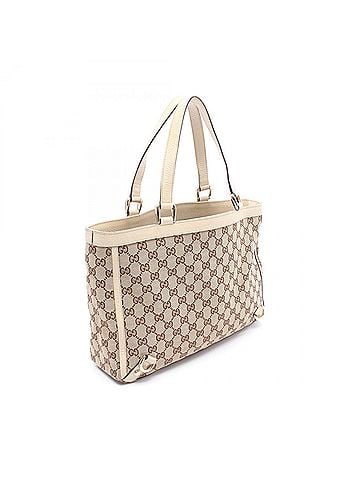 Gucci Gucci Abbey Tote Bag Handbag, Canvas and Leather, Women's, Beige/Ivory, Item No. 170004 (view 2)