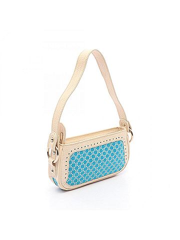 Céline Celine Macadam Shoulder Bag/Handbag, Canvas and Leather, Women's, Blue/Ivory (view 2)