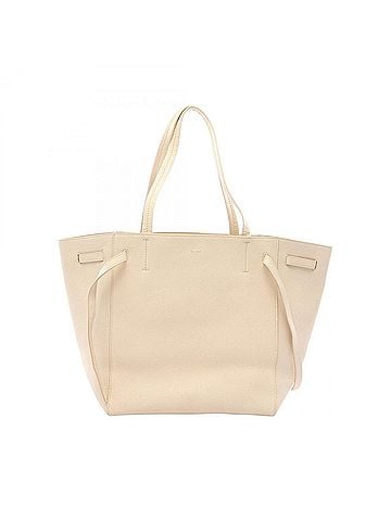 Céline Celine Cabas Phantom Small Tote Bag Handbag Leather Women's Ivory (view 1)