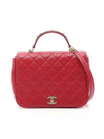 Chanel Chanel Matelassé Top Handle 2-Way Shoulder Bag/Handbag, Caviar Leather (Grained Calfskin), Women's, Red (view 1)