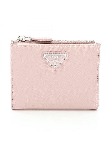 Prada Prada SAFFIANO TRIANG Bi-fold Wallet, Saffiano Leather, Women's, Pink (ML050) (view 1)
