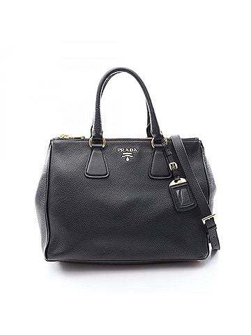 Prada Prada VIT.DAINO 2-Way Handbag, Leather, Women's, Black (view 1)