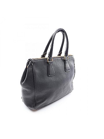 Prada Prada VIT.DAINO 2-Way Handbag, Leather, Women's, Black (view 2)