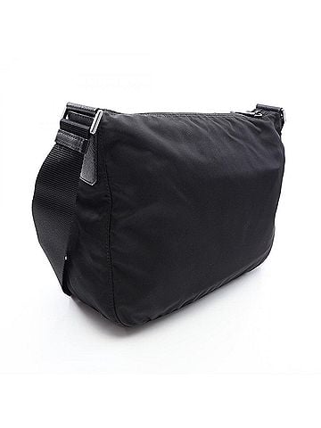 Prada Prada VELA Shoulder Bag/Handbag, Nylon &amp; Saffiano Leather, Women's, Black, 1BC421 (view 2)