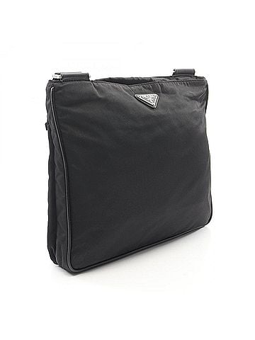 Prada Prada TESSUTO+SAFFIANO Shoulder Bag/Handbag, Nylon &amp; Saffiano Leather, Women's, Black (VA0251) (view 2)