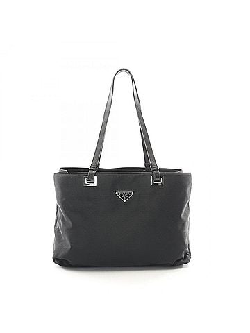 Prada Prada TESSUTO ACCIAIO Tote Bag Handbag Nylon Leather Women's Black BR2295 (view 1)