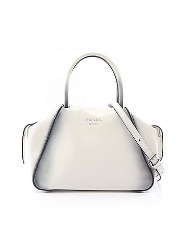 Prada Prada Supernova Small 2-Way Handbag, Leather, Women's, White/Navy (view 1)