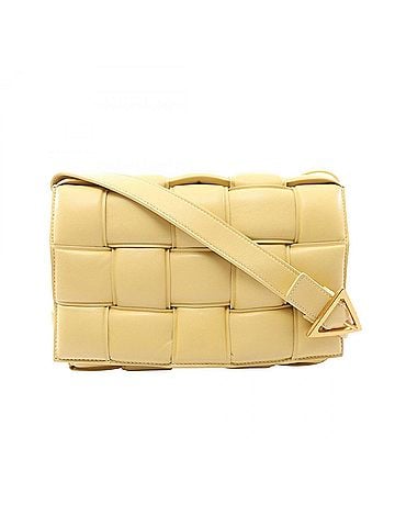 Bottega Veneta Bottega Veneta Padded Cassette Intrecciato Shoulder Bag/Handbag, Leather, Women's, Yellow, 591970 (view 1)