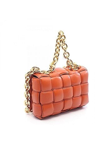 Bottega Veneta Bottega Veneta The Chain Cassette Shoulder Bag Handbag Leather Women's Orange 631421 (view 2)