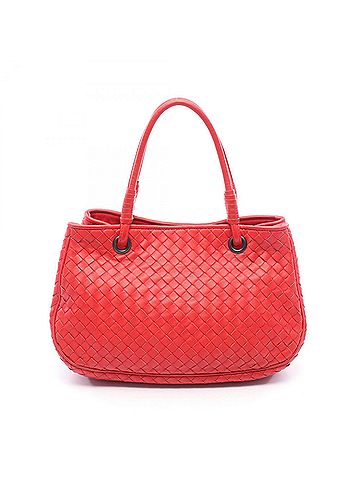 Bottega Veneta Bottega Veneta Intrecciato Handbag, Leather, Women's, Red (view 1)