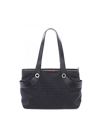 Bvlgari Bulgari BVLGARI Logomania Tote Bag Handbag Canvas Leather Women's Black (view 1)