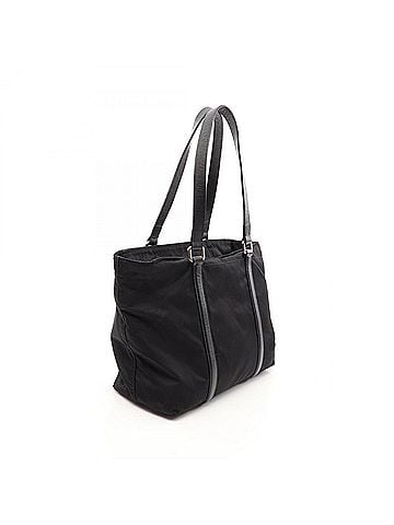 Prada Prada PRADA Triangle Plate Tote Bag Handbag Nylon Leather Women's Black (view 2)