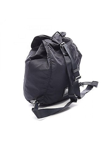 Prada Prada PRADA Triangle Plate Drawstring Backpack Rucksack Handbag Nylon Leather Women's Navy (view 2)