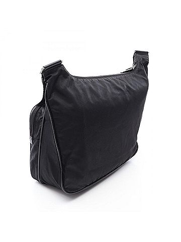 Prada Prada PRADA Triangle Plate Shoulder Bag Handbag Nylon Saffiano Leather Women's Black (view 2)