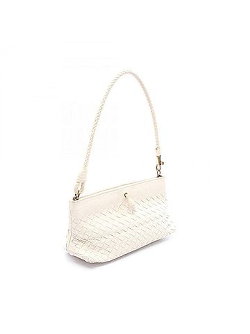 Bottega Veneta Bottega Veneta Intrecciato Shoulder Bag/Handbag, Leather, Women's, White (Item No. 120773) (view 2)