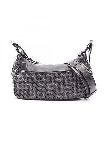 Bottega Veneta Bottega Veneta Intrecciato Shoulder Bag/Handbag, Leather, Women's, Black/Gray (view 1)