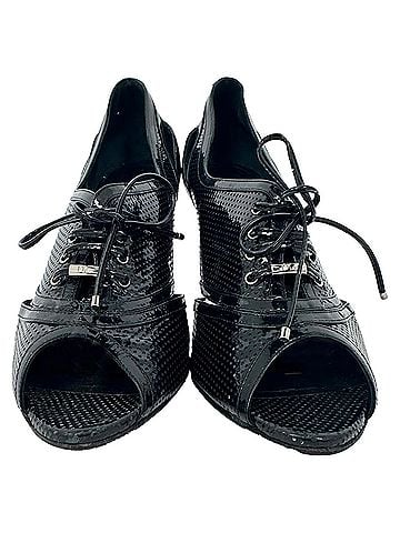 Christian Dior Dior Lace Up Peep Toe Ankle Boots in Black Patent Leather (view 2)