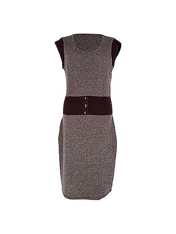 Christian Dior Christian Dior Knit Midi Dress in Burgundy Wool (view 1)